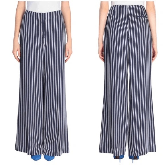 Diane Von Furnstenberg Stripe Wide Leg Palazzo Pant